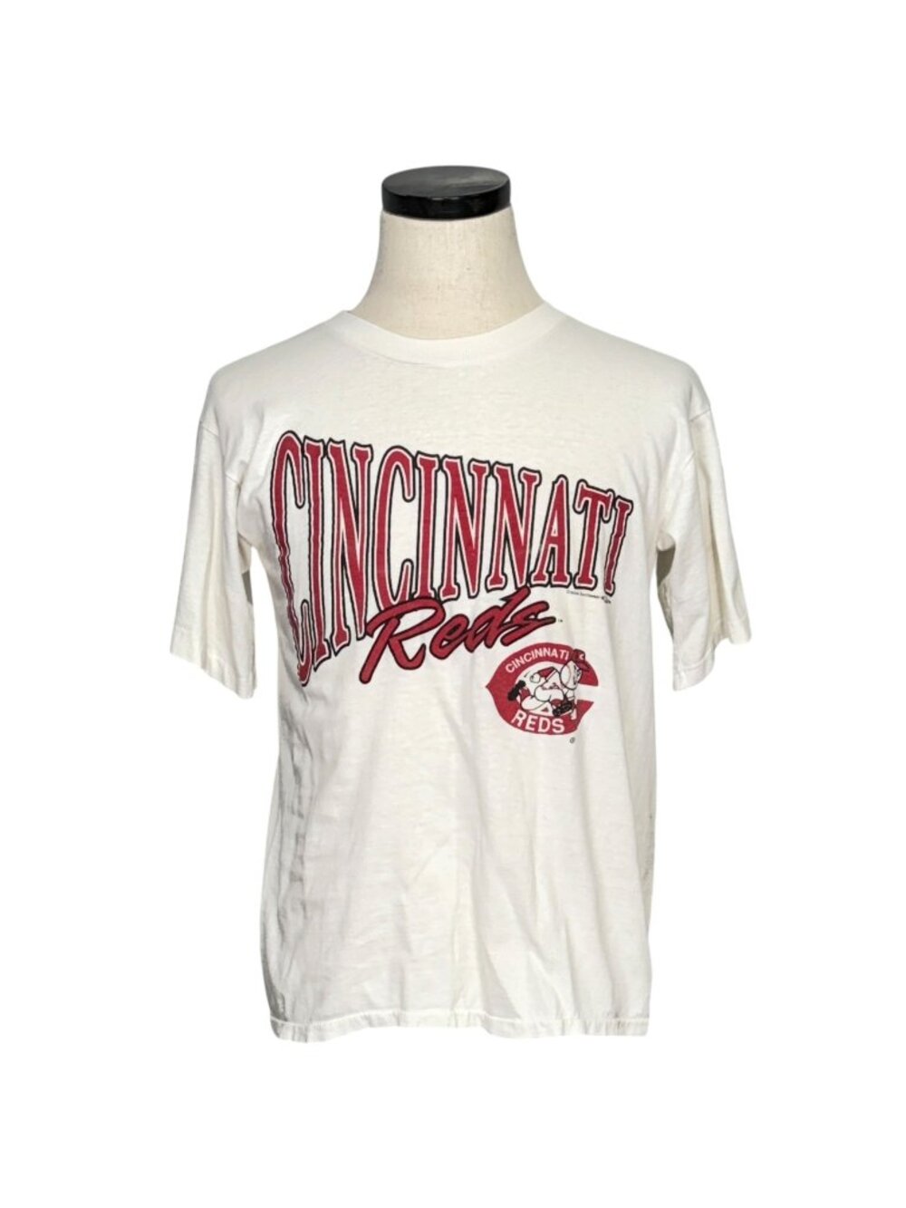 Vintage 1995 Crable Sportswear Cincinnati Reds Single-Stitched T-Shirt White L
